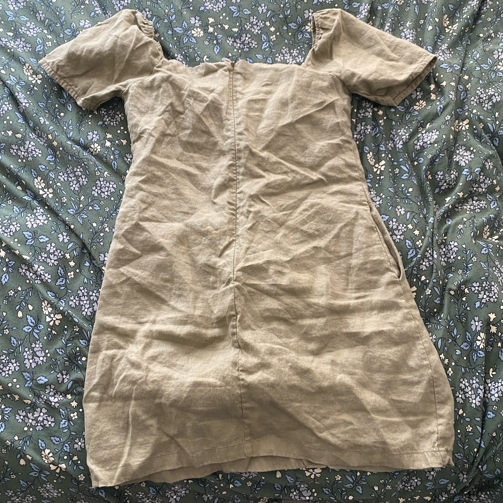 Tan Linen Dress - Picture 3 of 4